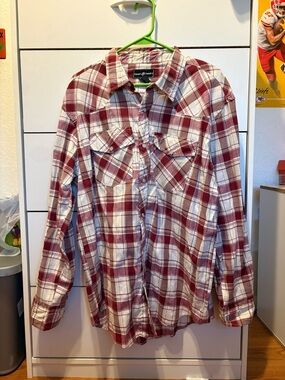 Casual Country XXL Red Plaid Button-Up Shirt